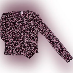 H&M Mesh Long Sleeve Crop Shirt